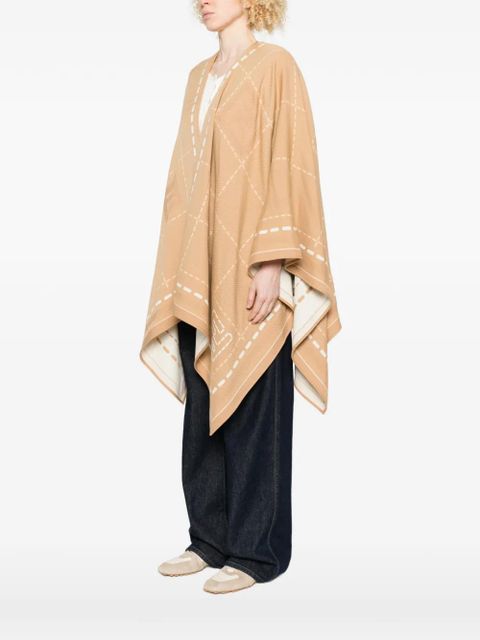 FENDI patterned poncho - Neutrals
