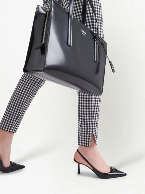 Prada gingham-check trousers - Black