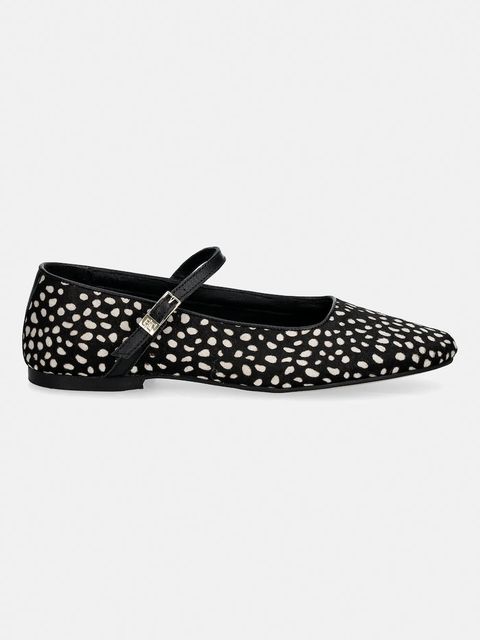 Tommy Hilfiger baleriny skórzane TH BUCKLE CALF HAIR BALLERINAS - zdjęcie produktu nr 2