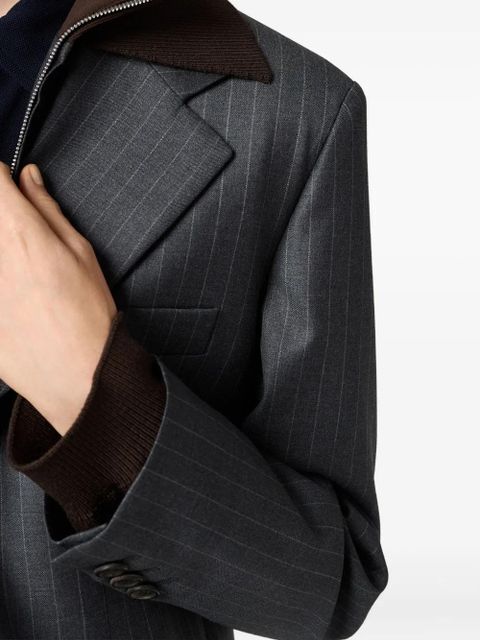 Miu Miu pinstripe lapel jacket - Grey