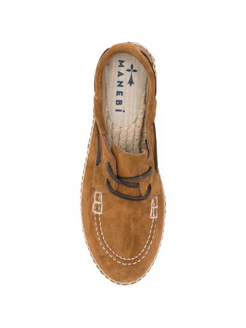 Manebi almond lace-up espadrilles - Brown