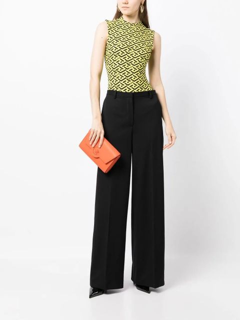 Versace high-waisted wide-leg trousers - Black