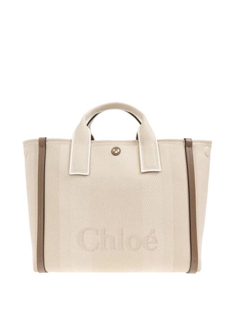 Chloé Carry logo-embroidered tote bag - Neutrals