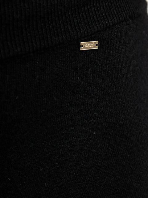 Gaudi spodnie damskie kolor czarny szerokie high waist 521FD23002