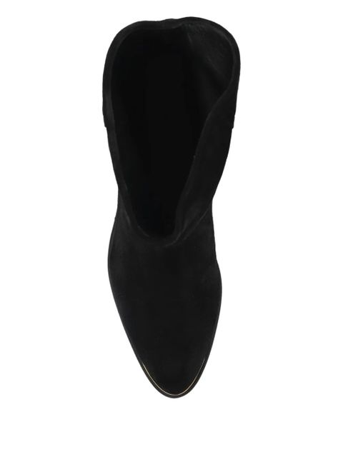 ISABEL MARANT metallic-toe suede boots - Black