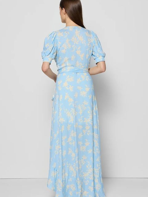 Bizuu sukienka ISLAY kolor niebieski midi rozkloszowana ISLAY BŁĘKITNY