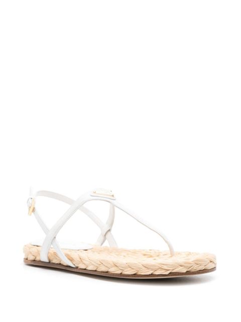 Prada triangle-logo slingback espadrilles - White
