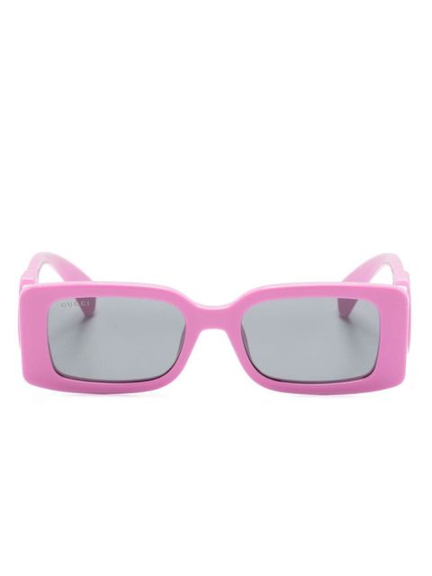 Gucci Eyewear Interlocking G rectangle-frame sunglasses - Pink - zdjęcie produktu nr 1