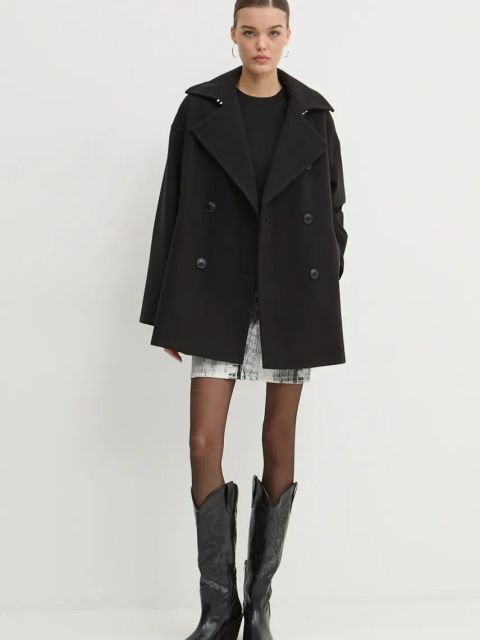 Guess Jeans sweter z domieszką wełny damski kolor czarny W4BR83 Z3HO2