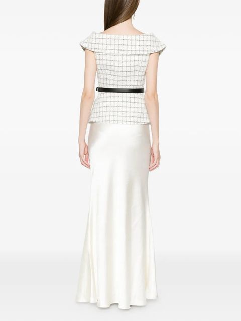 Self-Portrait button belted maxi dress - Neutrals