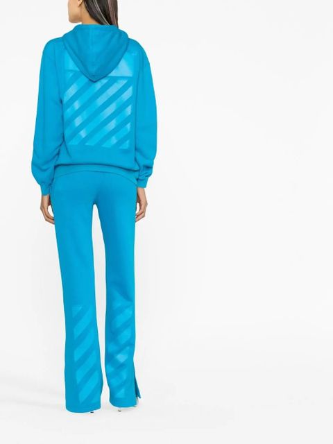 Off-White diagonal-stripe drawstring hoodie - Blue - zdjęcie produktu nr 2