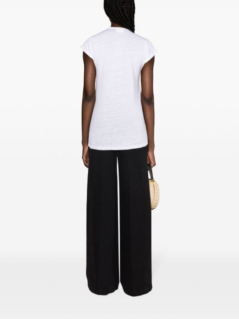 MARANT ÉTOILE Zankou linen T-shirt - White