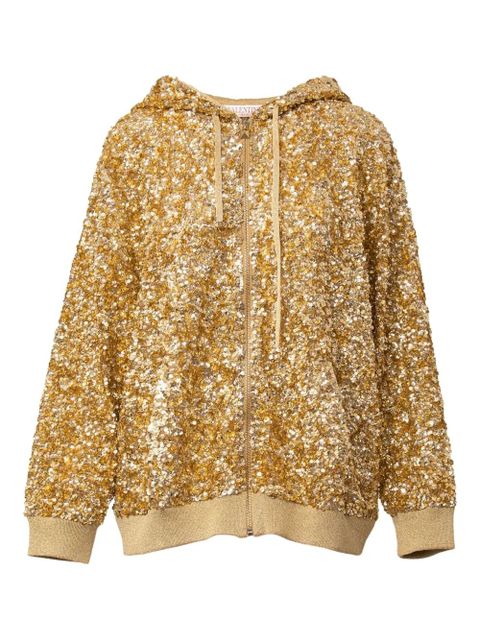 Valentino Garavani sequinned zip-up hoodie - Gold - zdjęcie produktu nr 1