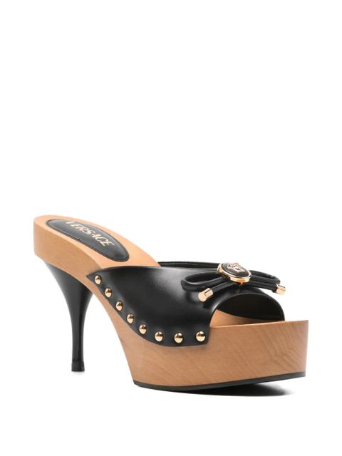 Versace Opera Bow studded leather sandals - Black
