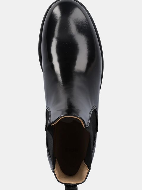 BOSS sztyblety skórzane Lycia damskie kolor czarny na płaskim obcasie 50552791