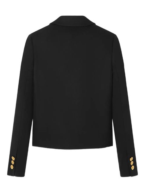 Versace gold-button cotton jacket - Black