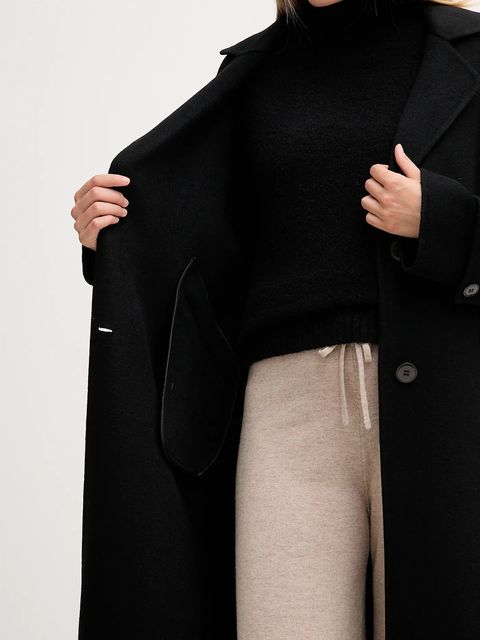 Marc Aurel płaszcz z wełną kolor czarny 5026-1000-93348