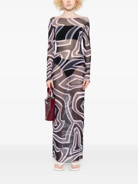 PUCCI abstract-print long-sleeve maxi dress - Black