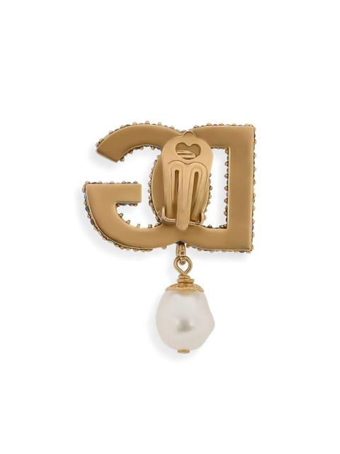Dolce & Gabbana DG-logo rhinestone-embellished earrings - Gold