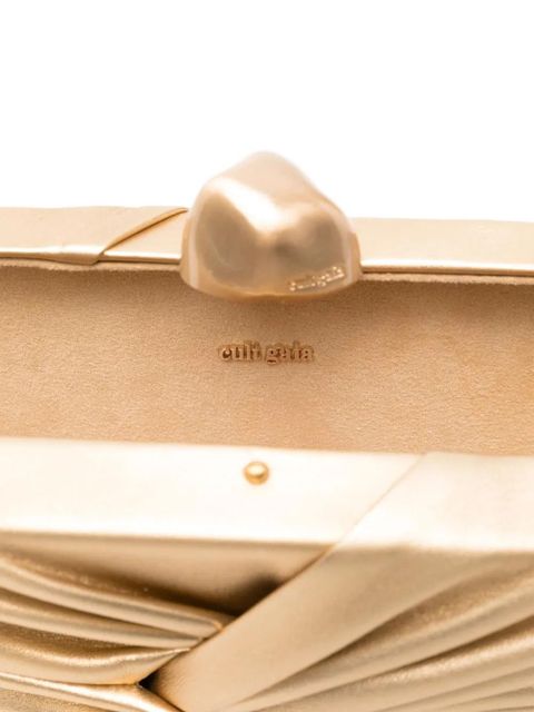 Cult Gaia Lisse knot-detail mini clutch - Gold