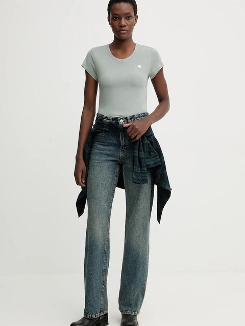 G-Star t-shirt bawełniany damski kolor zielony D24533-4107 - zdjęcie produktu nr 2