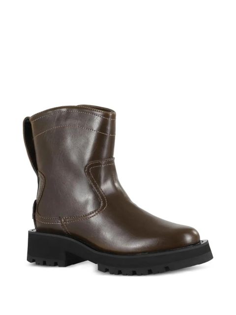 GANNI stitched leather boots - Brown - zdjęcie produktu nr 2