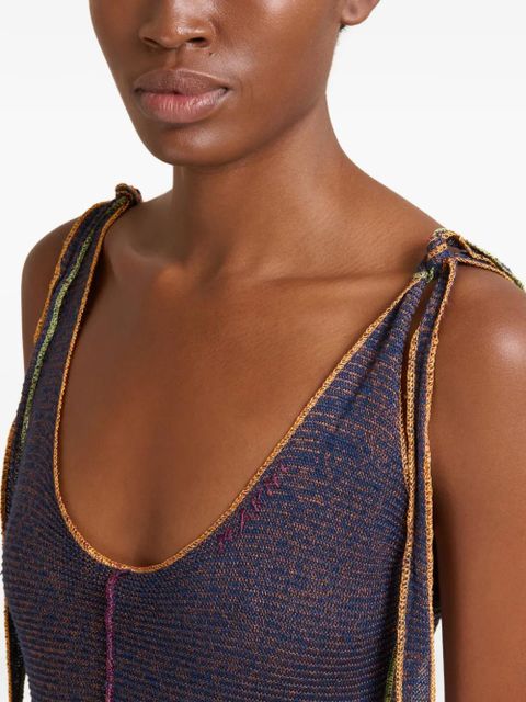 Marni tie-strap knitted maxi dress - Blue