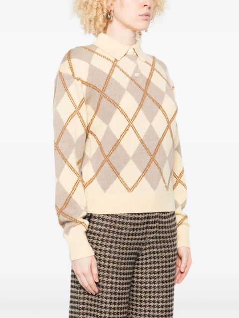 Guest In Residence argyle polo knit - Neutrals