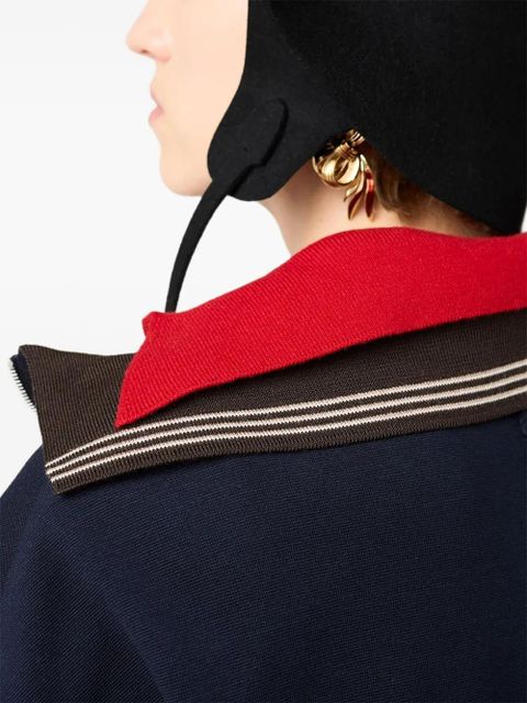 Miu Miu polo-neck zipped sweatshirt - Brown