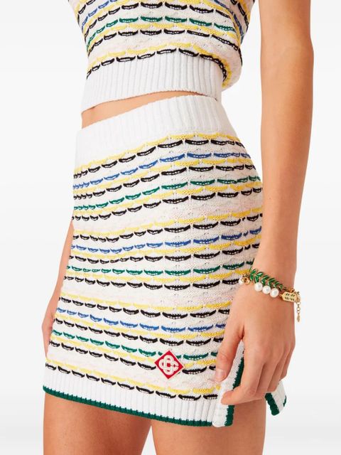 Casablanca striped knit skirt - White