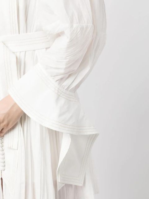 Acler Greenwell belted-waist minidress - White