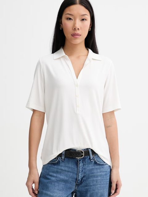 Marc O'Polo polo damskie z wiskozą - zdjęcie produktu nr 1