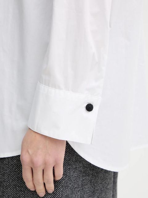 Armani Exchange koszula bawełniana damska kolor biały relaxed z kołnierzykiem klasycznym XW000706 AF12812