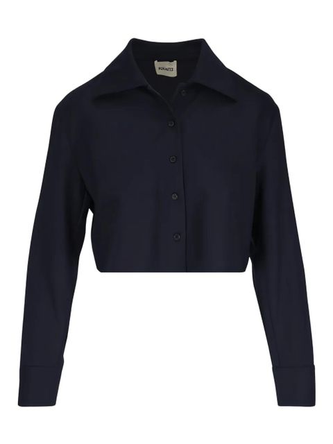 KHAITE collared cropped blouse - Blue - zdjęcie produktu nr 1