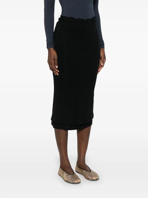 Jil Sander layered midi skirt - Black