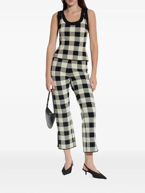 Posse gingham-check cropped trousers - White - zdjęcie produktu nr 2