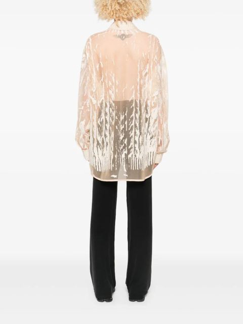 Diesel abstract-print long-sleeve blouse - Neutrals