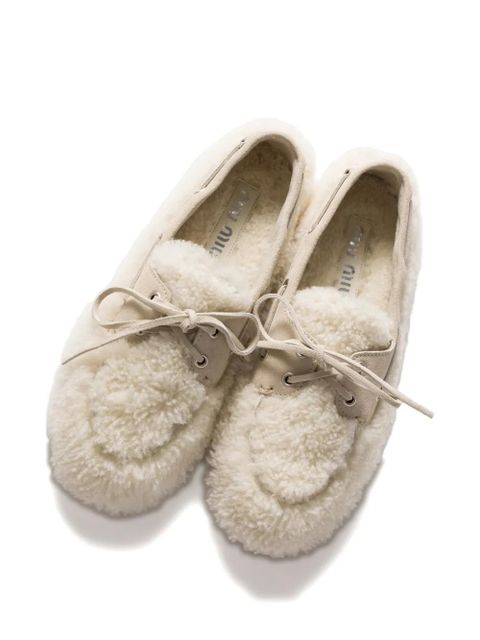 Miu Miu shearling loafers - Neutrals