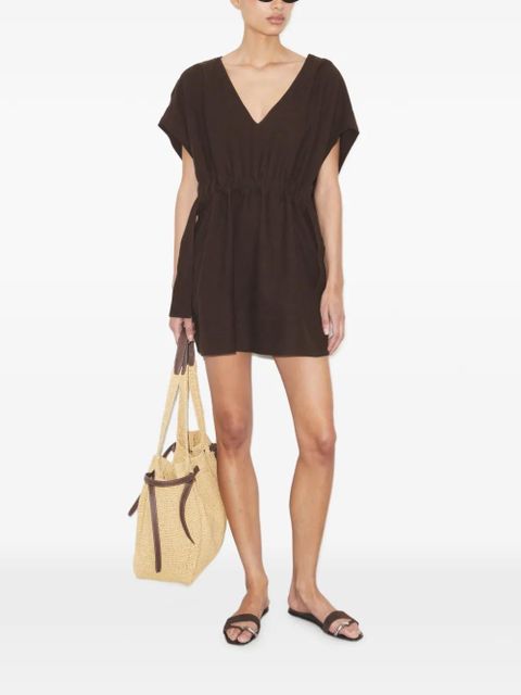 Tory Burch cinched linen dress - Brown