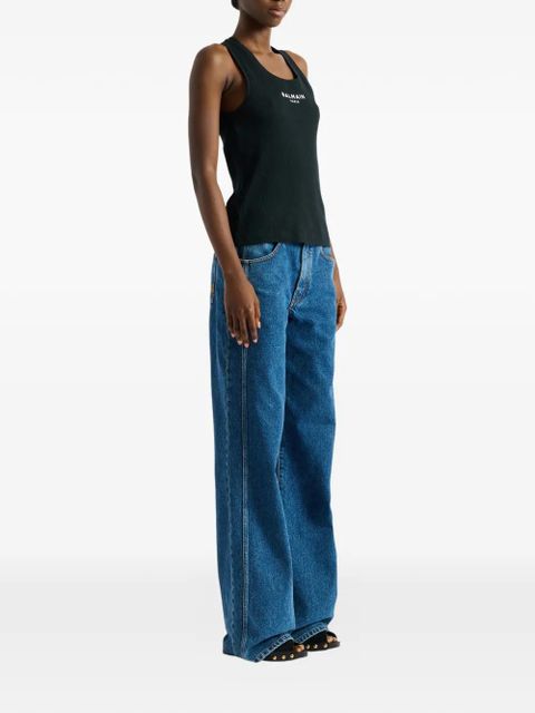 Balmain Balmain Paris embroidered vest top - Black