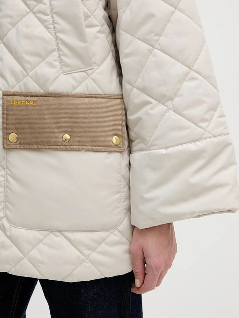 Barbour kurtka Aldburgh kolor beżowy przejściowa oversize LQU1885