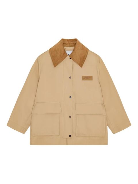 GANNI corduroy-collar utility jacket - Neutrals - zdjęcie produktu nr 1