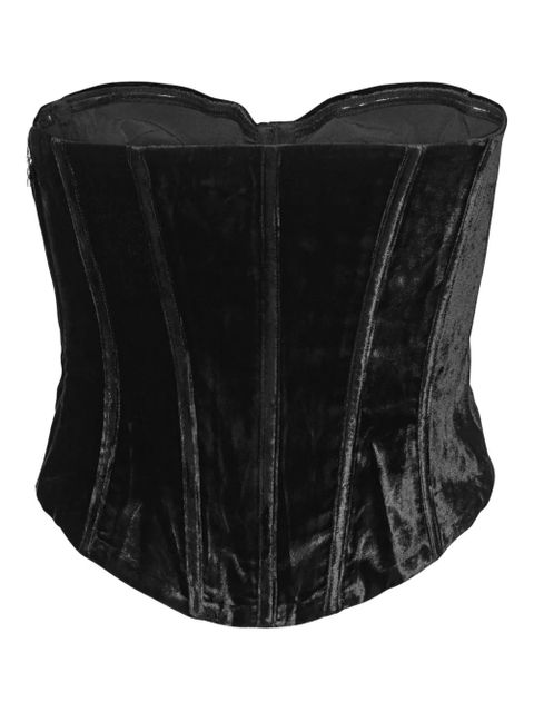 ROTATE BIRGER CHRISTENSEN velvet bustier top - Black