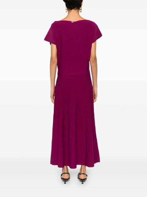 TWINSET ribbed blouse and skirt - Purple