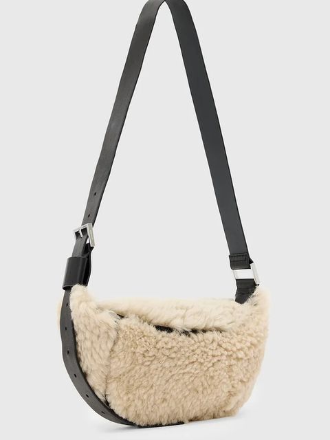 AllSaints torebka wełniana LUNA kolor beżowy W220XD