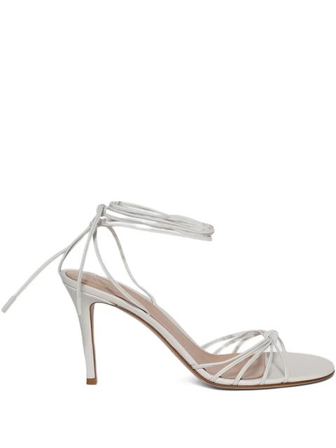 Gianvito Rossi 85mm lace-up leather sandals - White - zdjęcie produktu nr 1