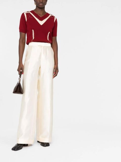 Maison Margiela straight-leg silk trousers - Neutrals