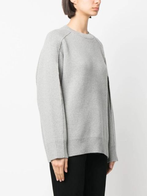 Lanvin round-neck cape-back jumper - Grey