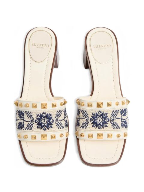 Valentino Garavani 60mm County block-heel sandals - White