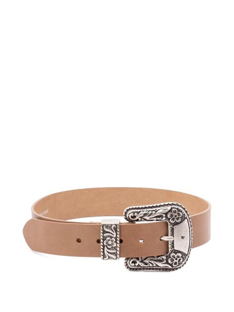 Golden Goose floral-buckle leather belt - Neutrals - zdjęcie produktu nr 1